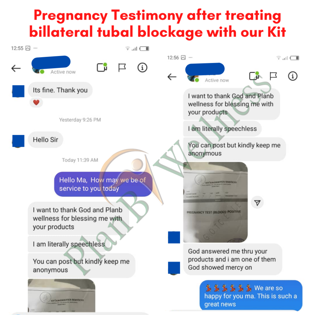 pregnancy testimony after treating bilateral tubal blockage with Plan B Wellness tubal blockage remedy kit